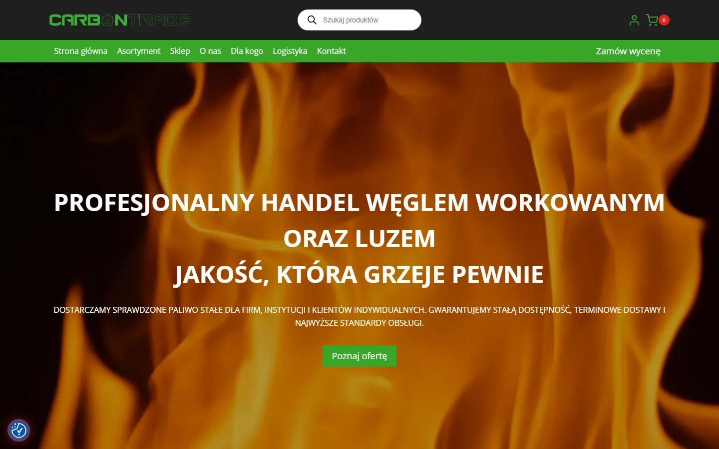 Screenshot of the Carbon Trade website