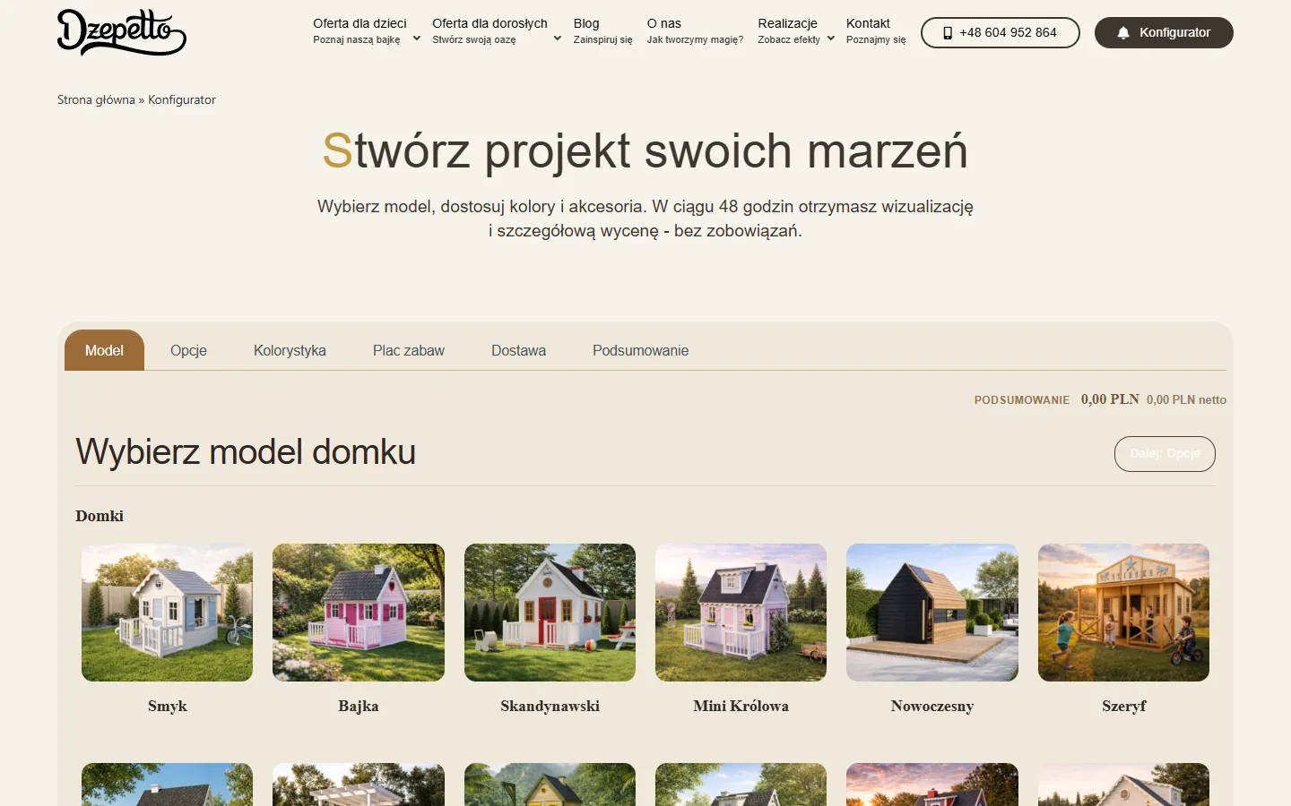 Dżepetto - Custom configurator