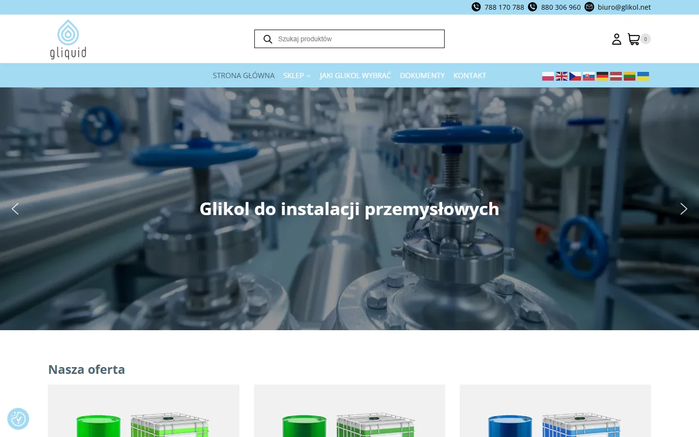 Screenshot of the glikol.net website