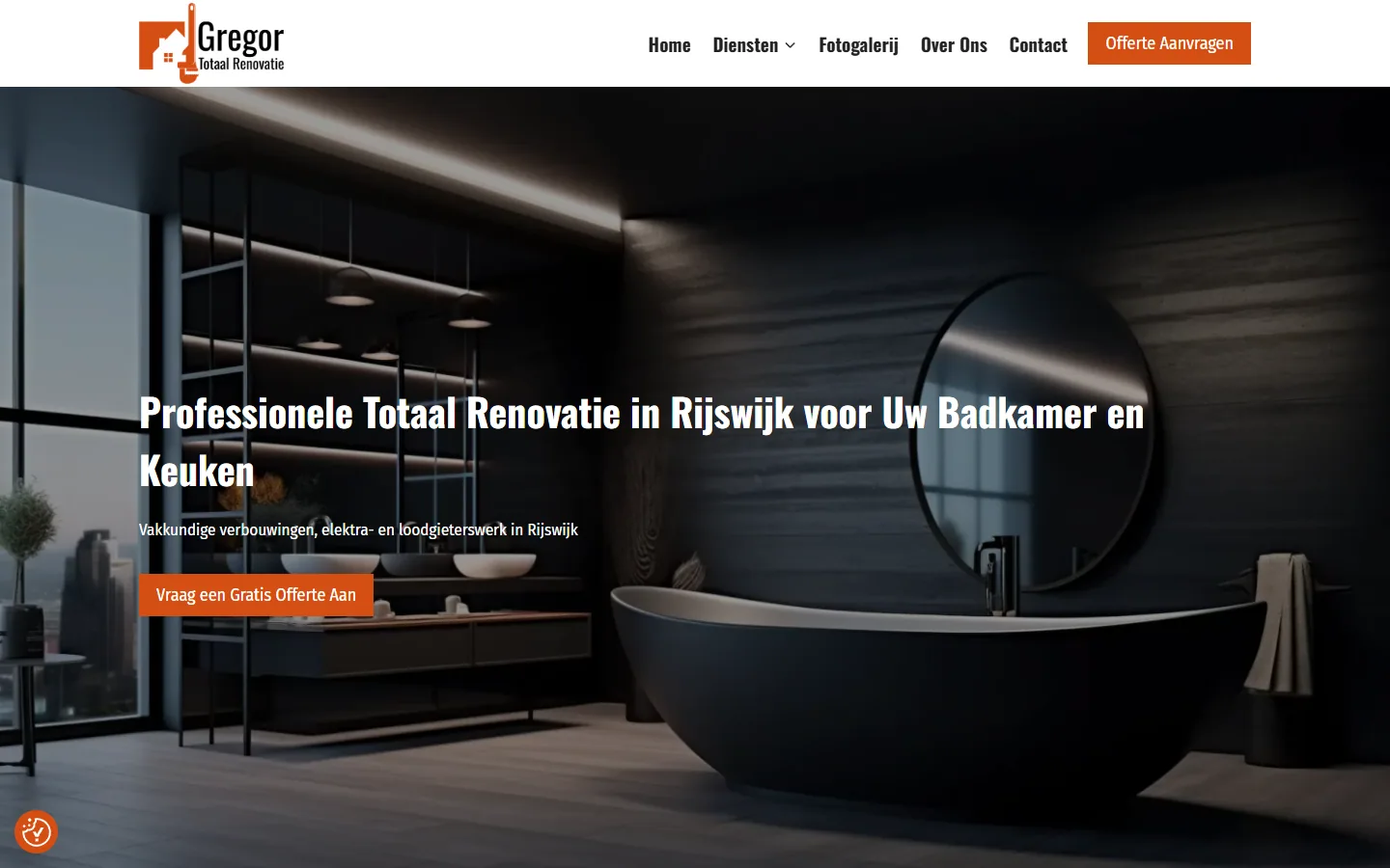 Screenshot of the Gregor Totaal Renovatie website