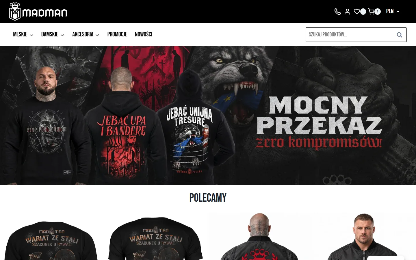Screenshot of the MADMAN website