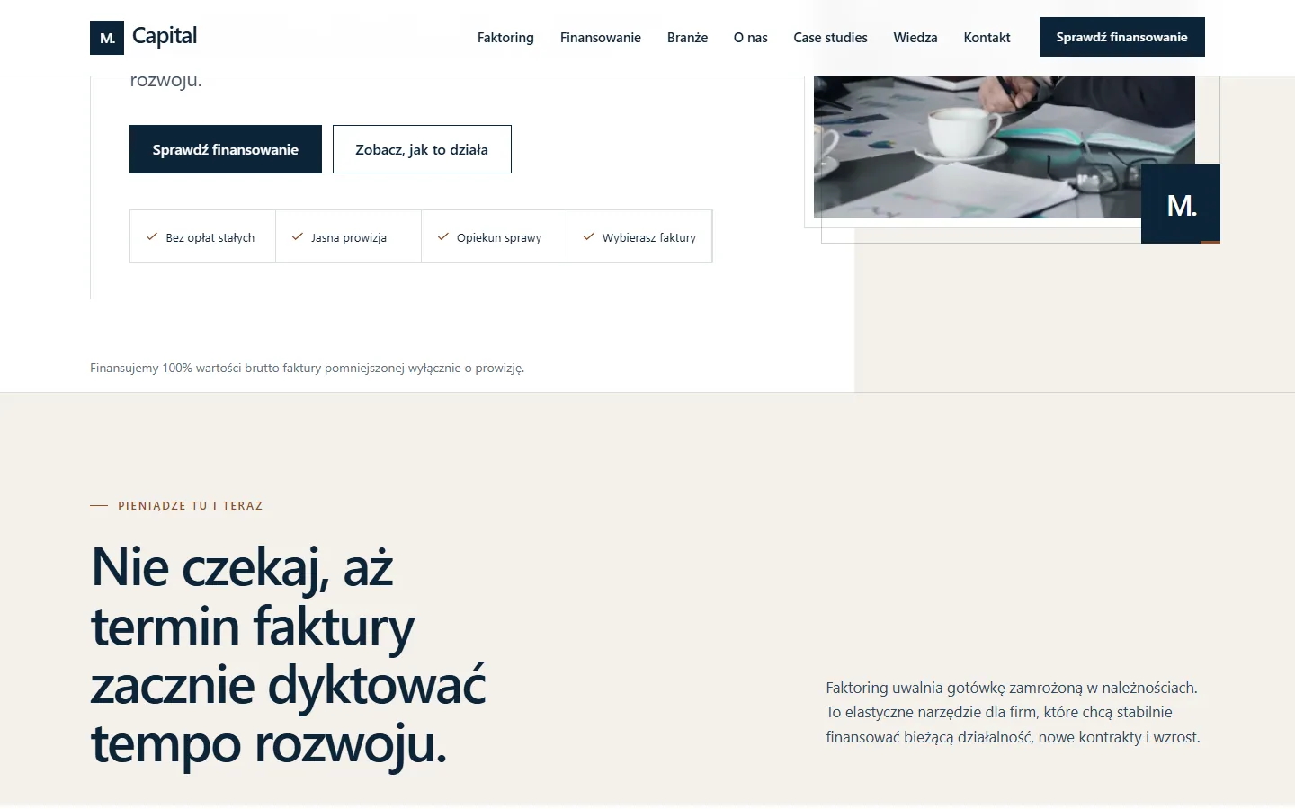 Screenshot of the M. Capital website