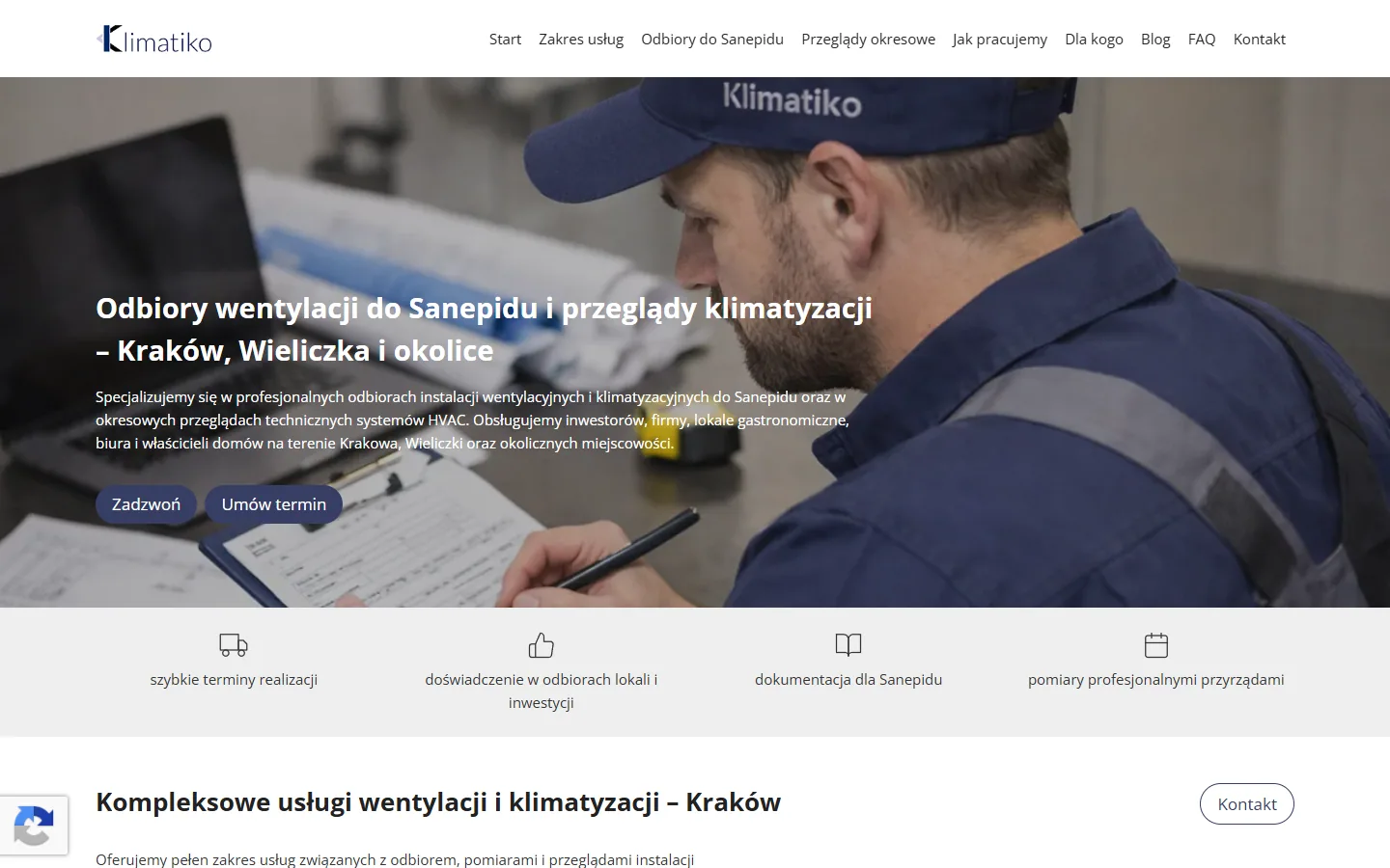 Screenshot of the Klimatiko website