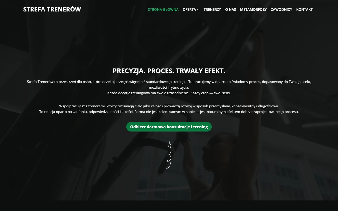 Screenshot of the Strefa Trenerów website